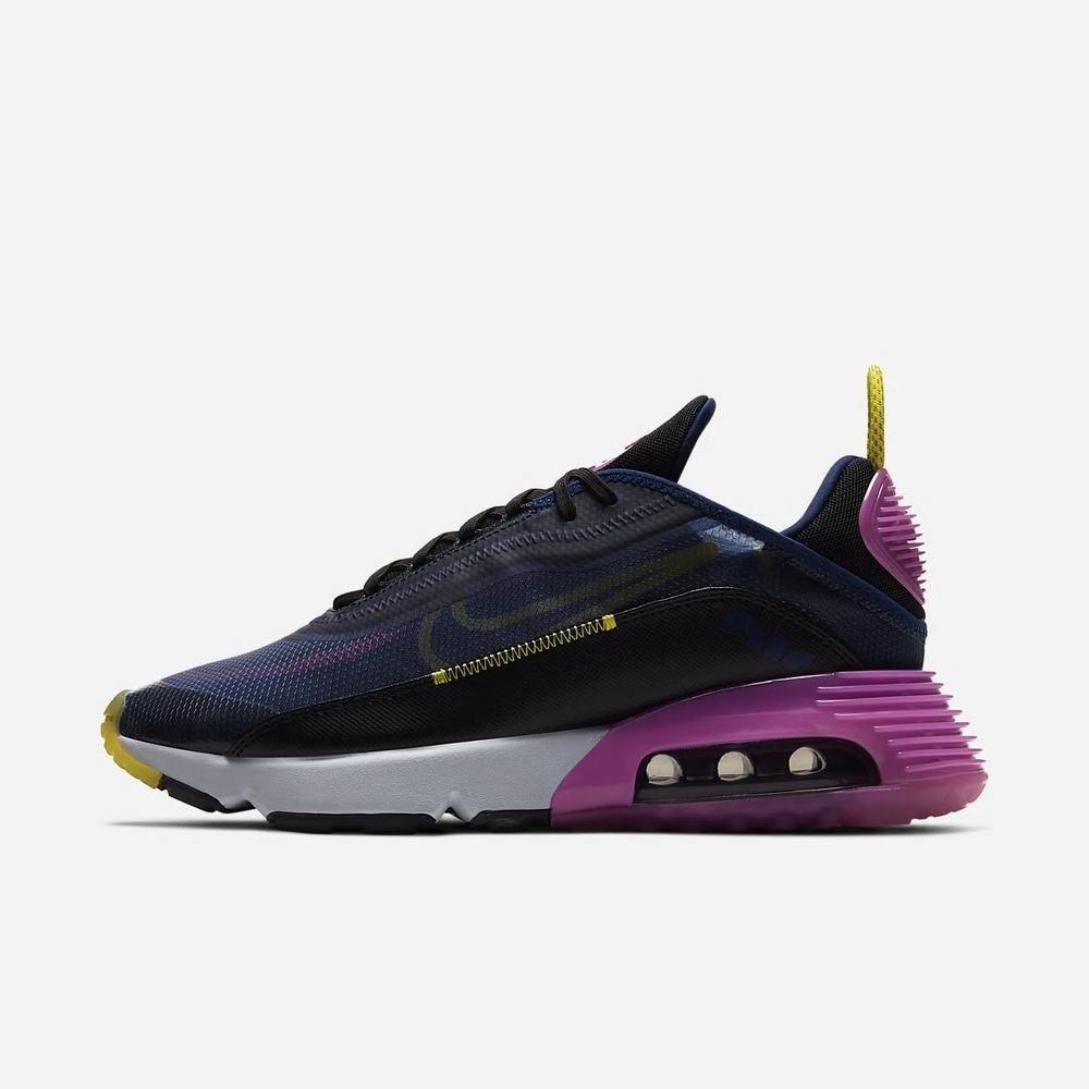 Sneakers Nike Air Max 2090 Bleu 5817-093 Blue Void/Black/Active Fuchsia/Chrome Yellow Homme | XAG-02730462